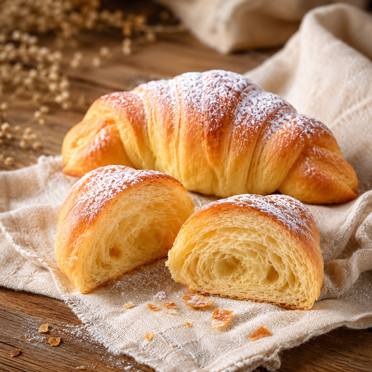 Croissant Folhado Polvilhado com Açúcar 2