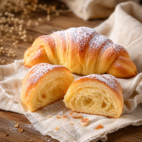 Croissant Folhado Polvilhado com Açúcar