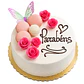 Bolo Parabéns Rosas e Macarons - Thumbnail 3