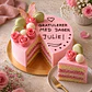 Bolo de Aniversário Feminino Rosa com Macarons - Thumbnail 2