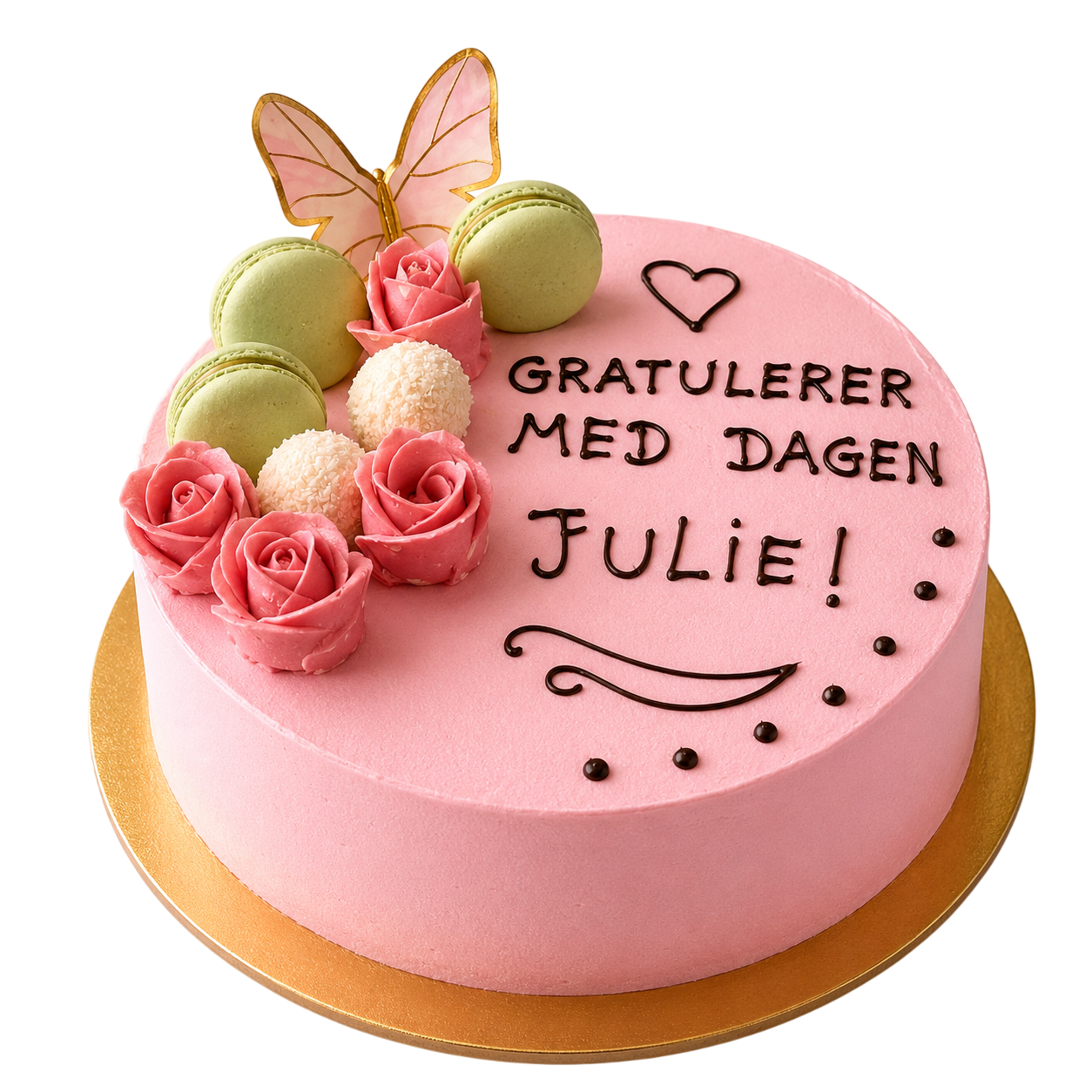 Bolo de Aniversário Feminino Rosa com Macarons 7