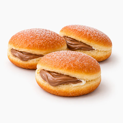 Bolas de Berlim com Creme Kinder