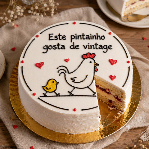 Bento Cake “Este Pintainho Gosta de Vintage”
