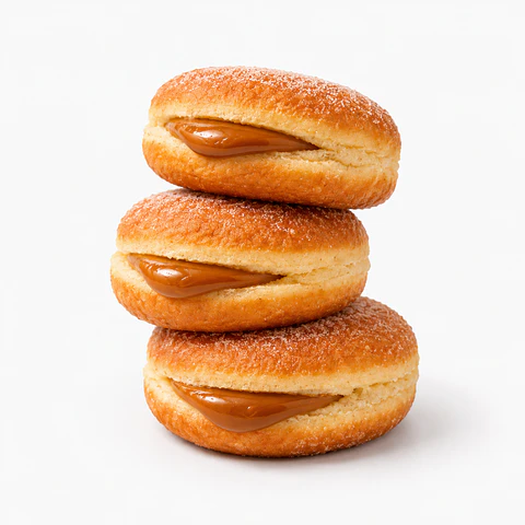 Bolas de Berlim de Caramelo Salgado