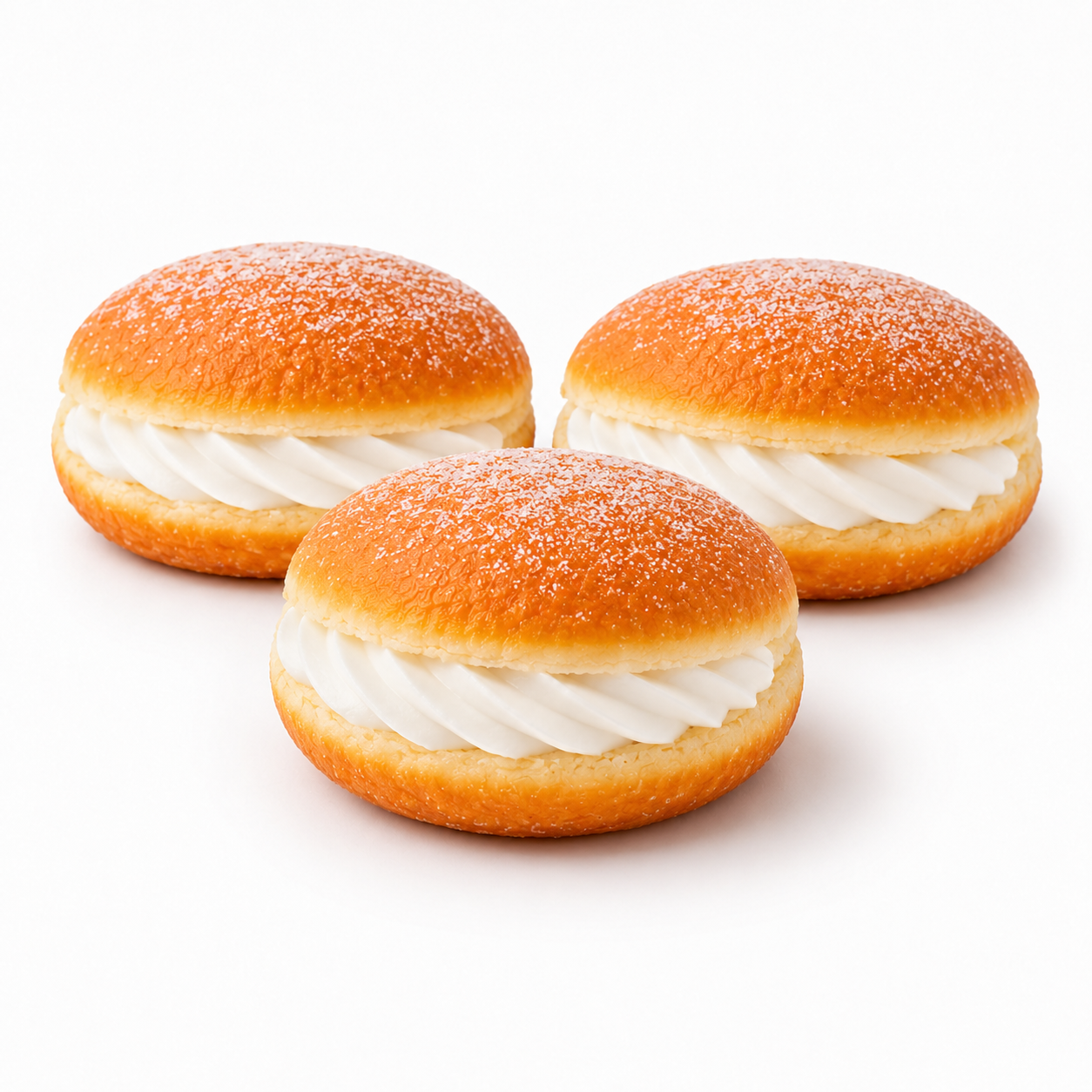 Bolas de Berlim com creme de Chantilly 1