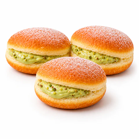 Bolas de Berlim com Creme de Pistácio