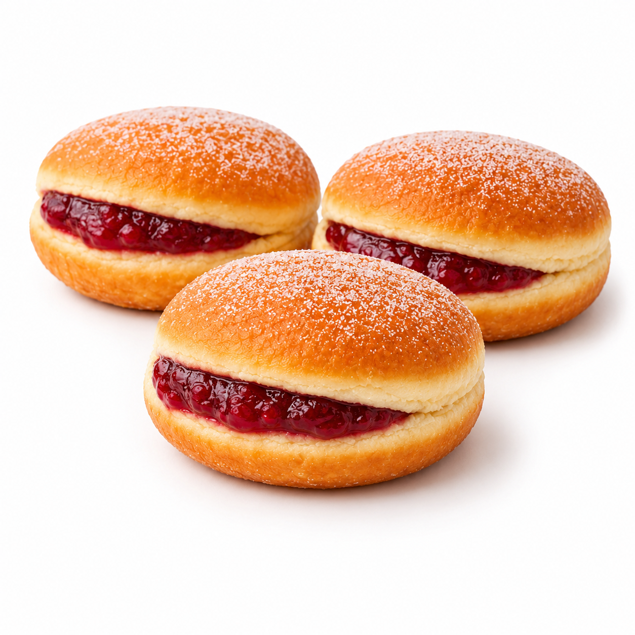 Bolas de Berlim com Creme de Frutos Vermelhos 3