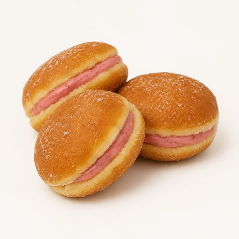 Bolas de Berlim com Creme de Morango