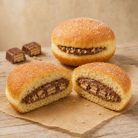 Bolas de Berlim com Creme KitKat