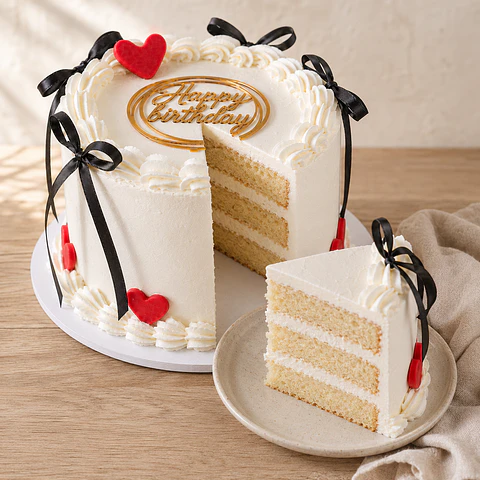 Bolo de Aniversário Vintage com Laços