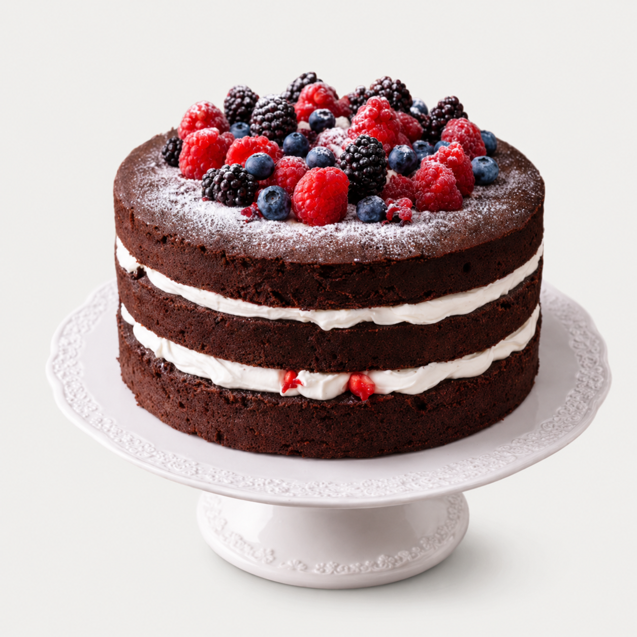 Naked Cake de Chocolate com Frutos Vermelhos 3