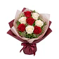 Bouquet de 8 Rosas Vermelhas e Brancas - Thumbnail 3