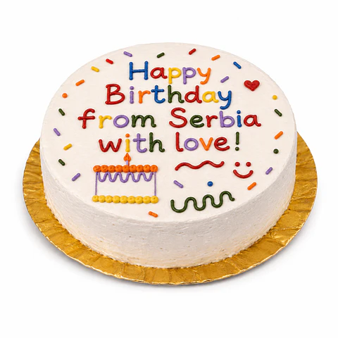 Bento Cake “Happy Birthday from Serbia with Love”
