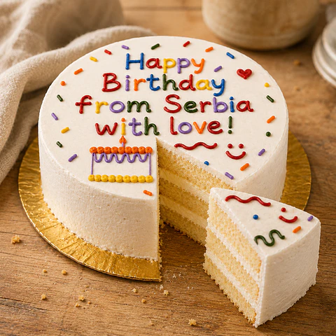 Bento Cake “Happy Birthday from Serbia with Love”