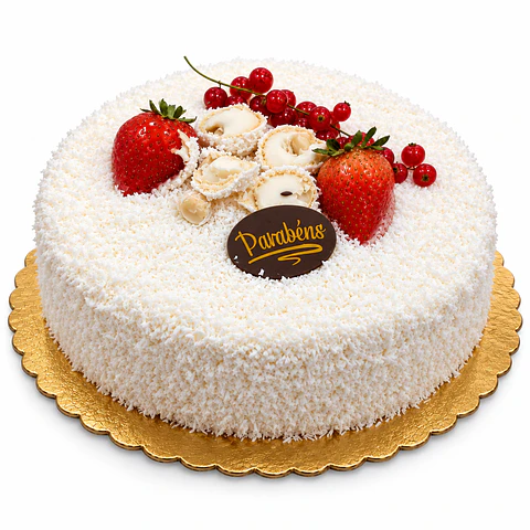 Bolo de Coco com Frutos Vermelhos