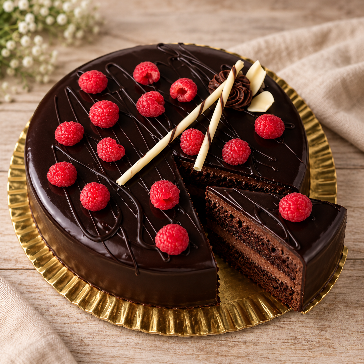 Bolo de Chocolate com Framboesas 2