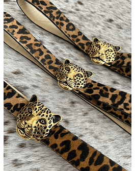 Cinturón Pardo Print Dorado