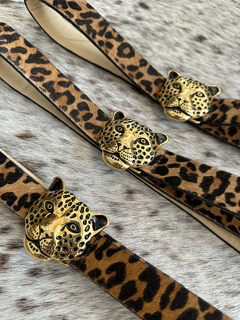 Cinturón Pardo Print Dorado