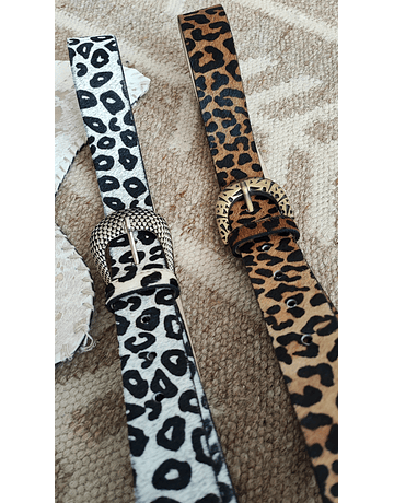 Cinturón Leopardo Blanco