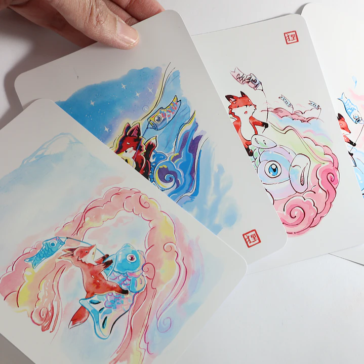 Colección Zorritos Koinobori con postales de regalo 6