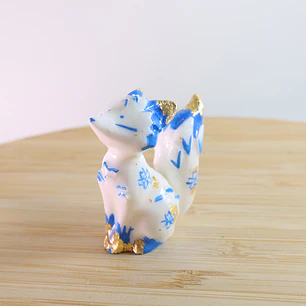 Small Fox Not ceramic Blue