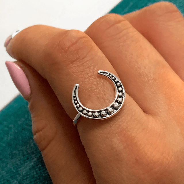 Anillo Luna Invertida Protectora Boho