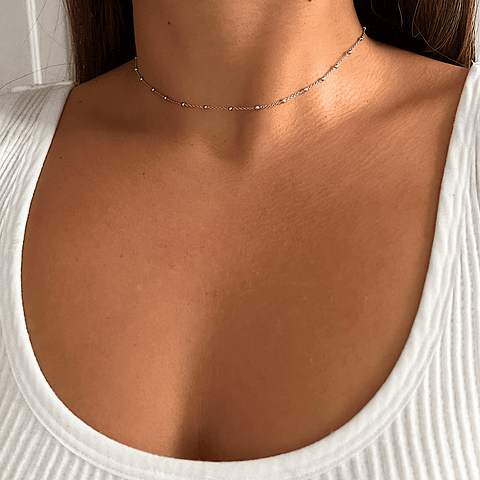 Collar - Choker Pelotitas Grey