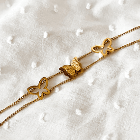 Pulsera Mariposas Love Gold