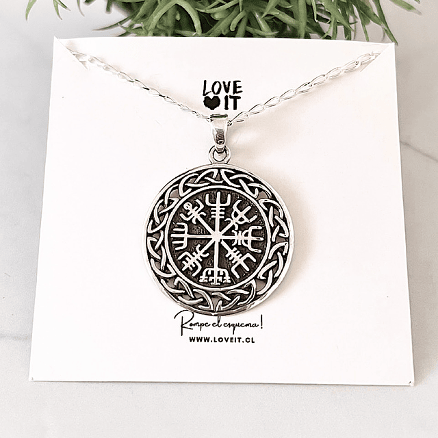 Collar Brújula Vikinga - Vegvísir Magic 