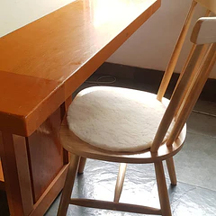 Cojín de Cuero Lanar rasado -37 cm diámetro 