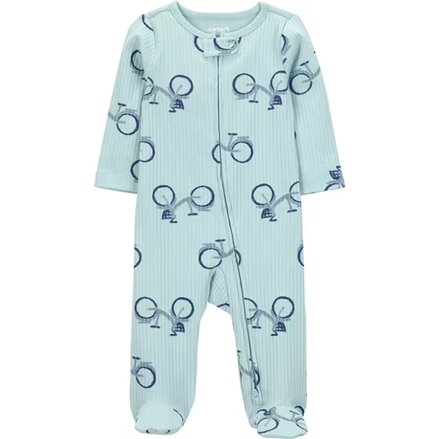 Carter's Child of Mine | Pijama Enterito Azul Bicicleta | 95% algodón