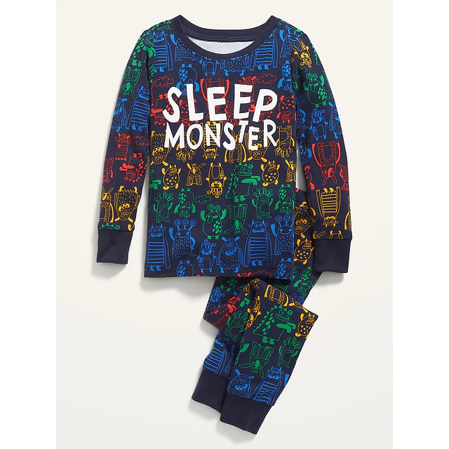 Old Navy - Conjunto Pijama 2 Piezas Sleep Monster - 100% Algodón