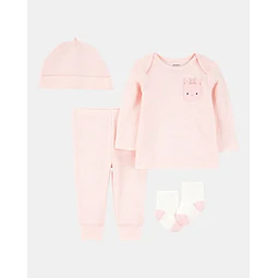 Carter's - Conjunto 4 Piezas Conejito Rosado - 