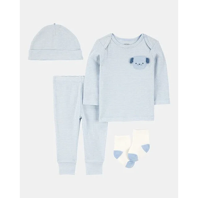 Carter's - Conjunto 4 Piezas Perrito Azul - 100% Algodón