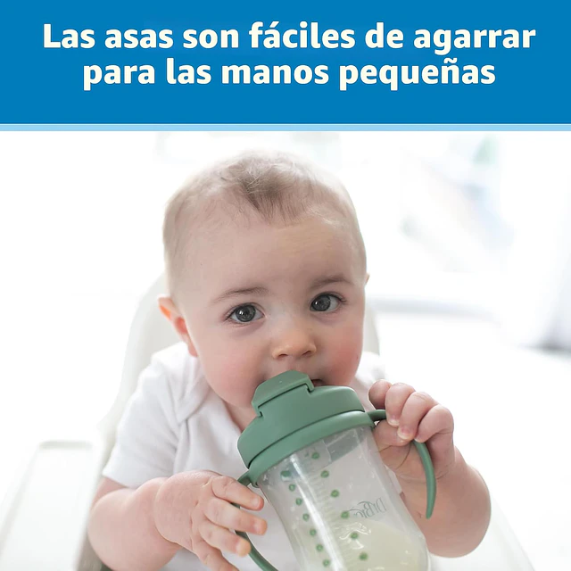Dr. Brown's - Vaso Antiderrame con Bombilla Milestones - Verde