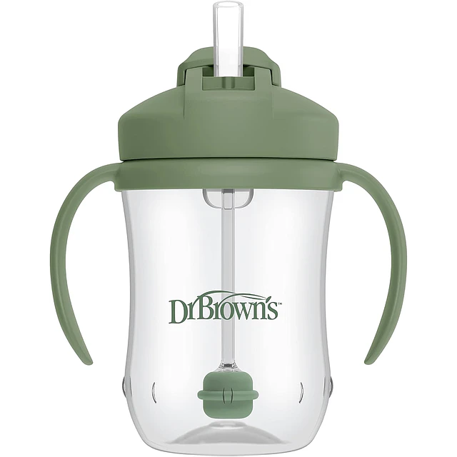 Dr. Brown's - Vaso Antiderrame con Bombilla Milestones - Verde