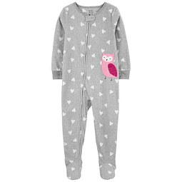 Carter's - Pijama Enterito de Polar - Búho Gris
