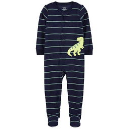 Carter's - Pijama Enterito de Polar - Dinosaurio Azul Marino