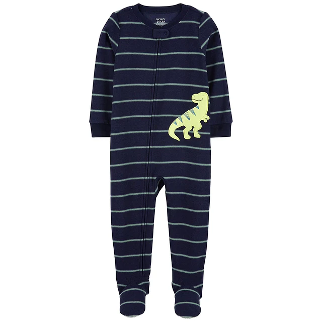 Carter's - Pijama Enterito de Polar - Dinosaurio Azul Marino