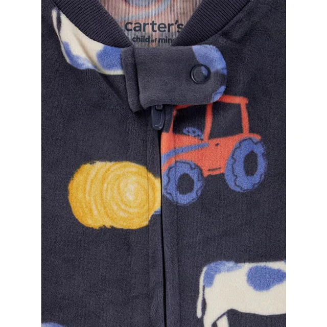 Carter's Child of Mine - Set 2 Pijamas Enteritos Velour - Cocodrilos y Granja