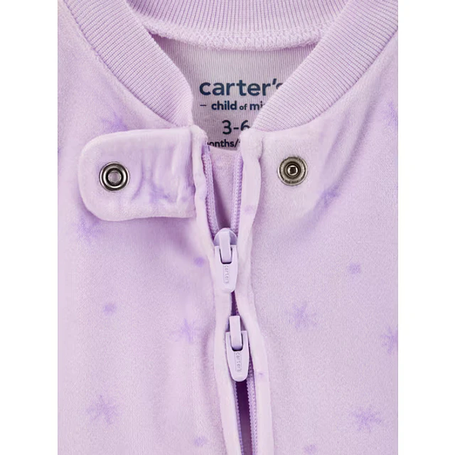 Carter's Child of Mine - Set 2 Pijamas Enteritos Velour - Oso Polar Morado
