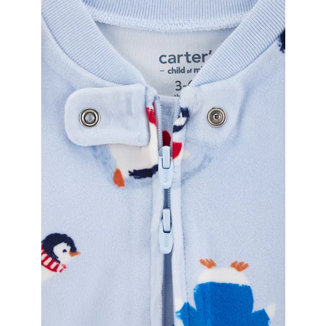 Carter's Child of Mine - Set 2 Pijamas Enteritos Velour - Oso Azul