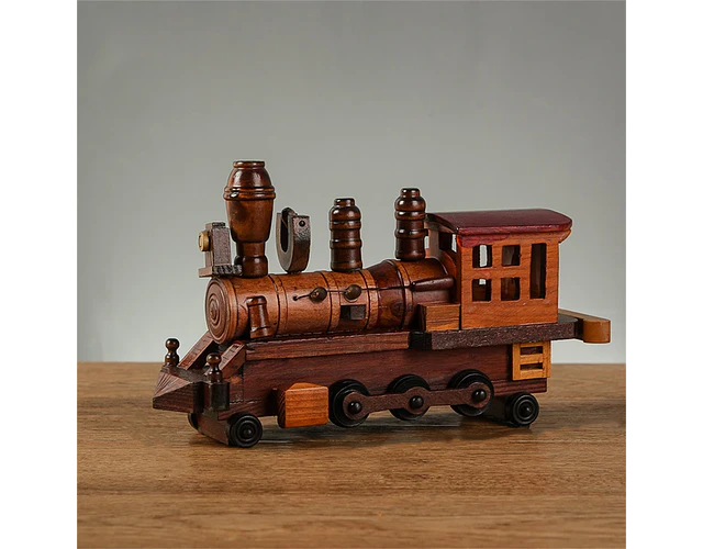 Tren de vapor estilo Industrial Retro de madera