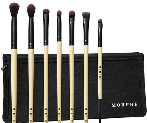 Morphe Earth To Babe 7-Piece Bamboo Eye Brush Set + Bag