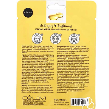 MASCARILLA FACIAL DE RETINOL ESSENCE FACIAL SHEET MASK - CELAVI 2