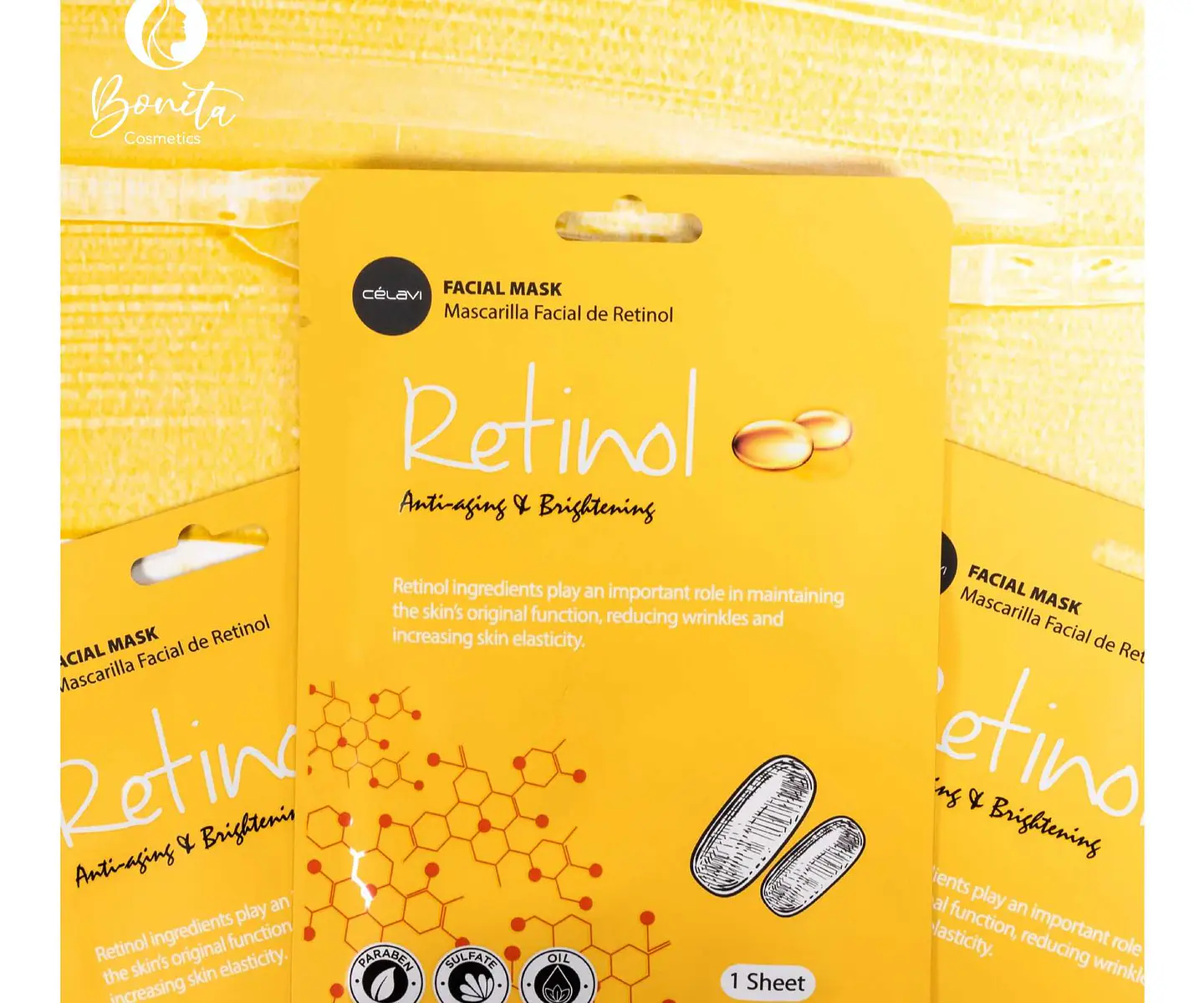 MASCARILLA FACIAL DE RETINOL ESSENCE FACIAL SHEET MASK - CELAVI 3