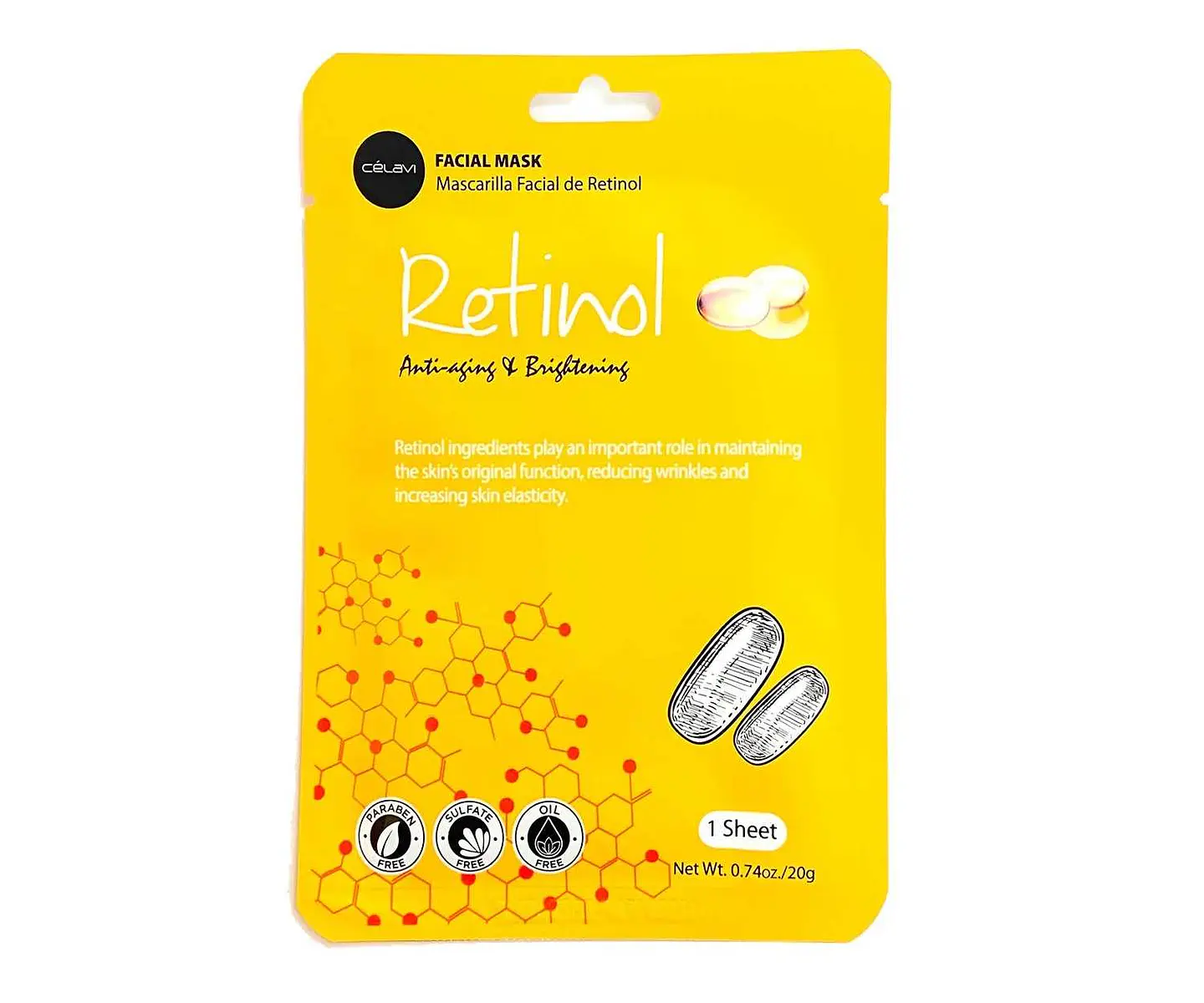 MASCARILLA FACIAL DE RETINOL ESSENCE FACIAL SHEET MASK - CELAVI 1