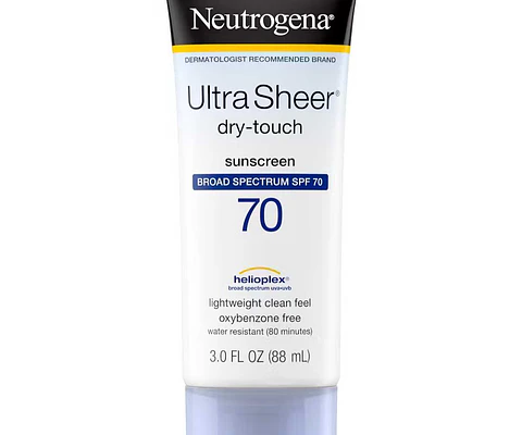 Ultra Sheer ® Dry-Touch sin oxibenzona, amplio espectro FPS 70