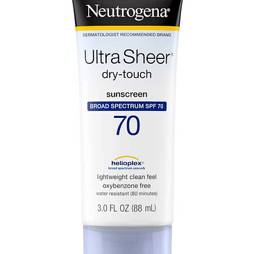 Ultra Sheer ® Dry-Touch sin oxibenzona, amplio espectro FPS 70 1