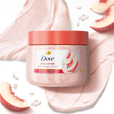 Dove exfoliante corporal White Peaches & Crushed Rice  4